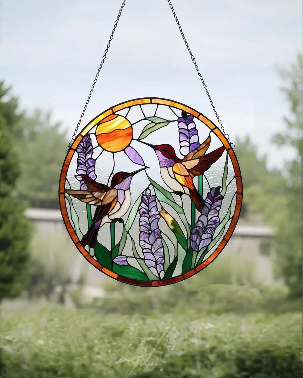 Cardinal Stained Glass Suncatchers For Window Hanging, 7.9 Inch  Window Hanging For Cardinal Bird Lover,  Home Decor, Christmas 0rnaments