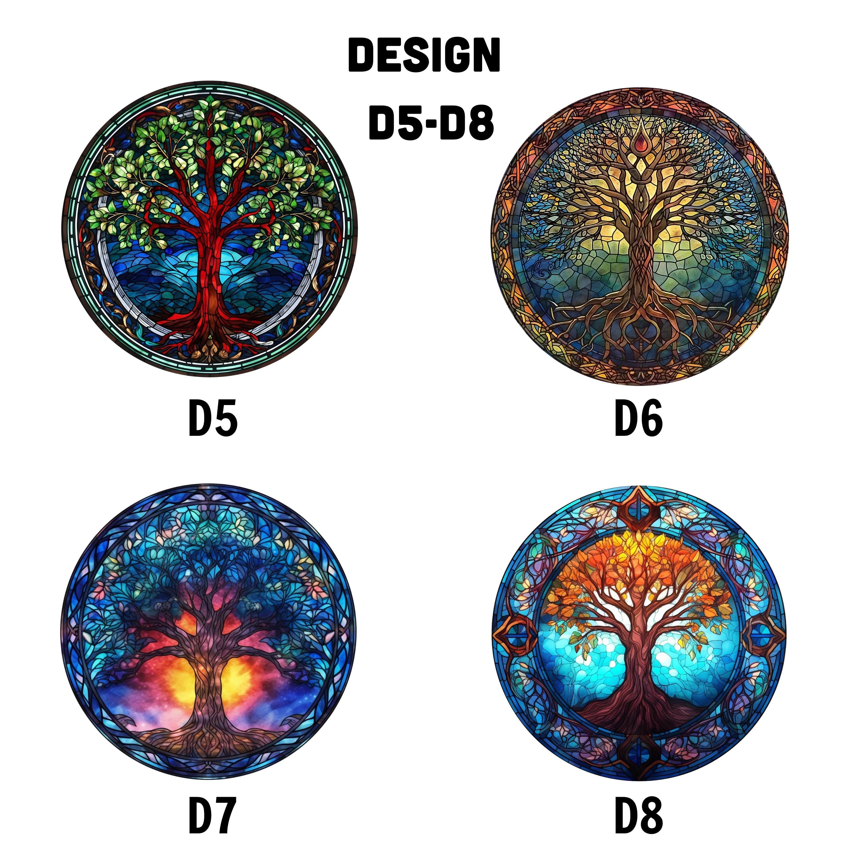 Tree of Life Stained Glass Sun Catcher, Window Hanging Decoration, Artistic Gift for Home, Office, or Garden, Perfect for Any Occasion TS01