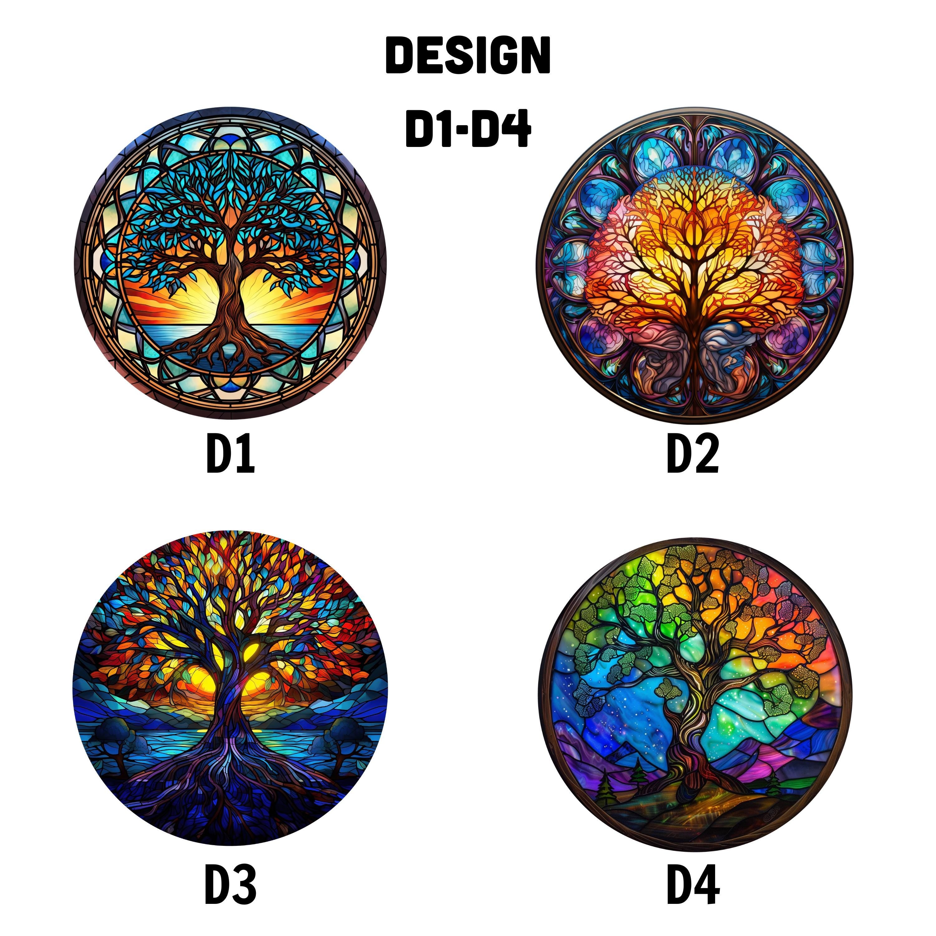 Tree of Life Stained Glass Sun Catcher, Window Hanging Decoration, Artistic Gift for Home, Office, or Garden, Perfect for Any Occasion TS01