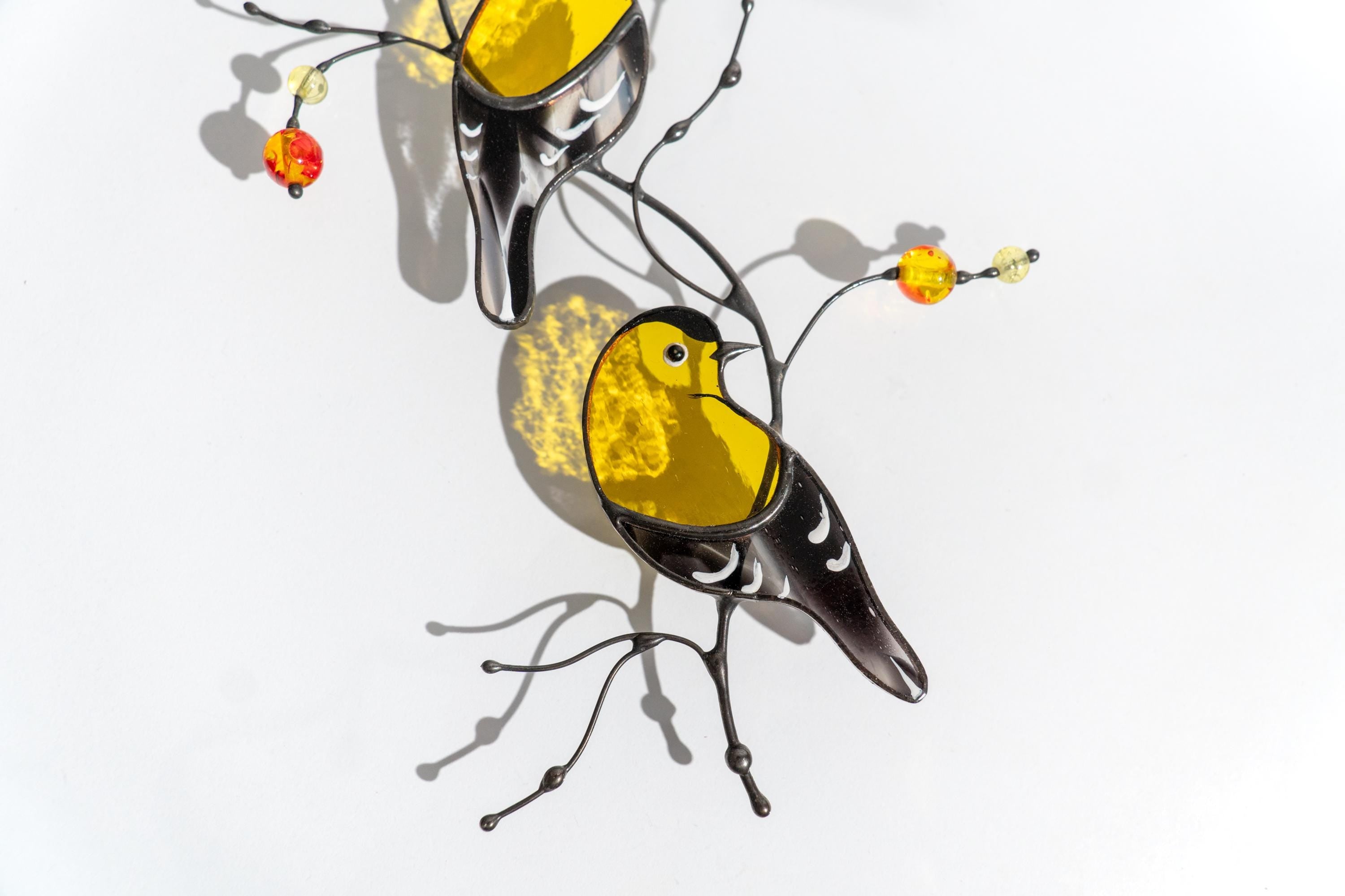 Goldfinch Stained Glass Bird Suncatcher, Anniversary Gift, Custom Stained Glass Window Hangings, Stained Glass Window Signs,Handmade Product