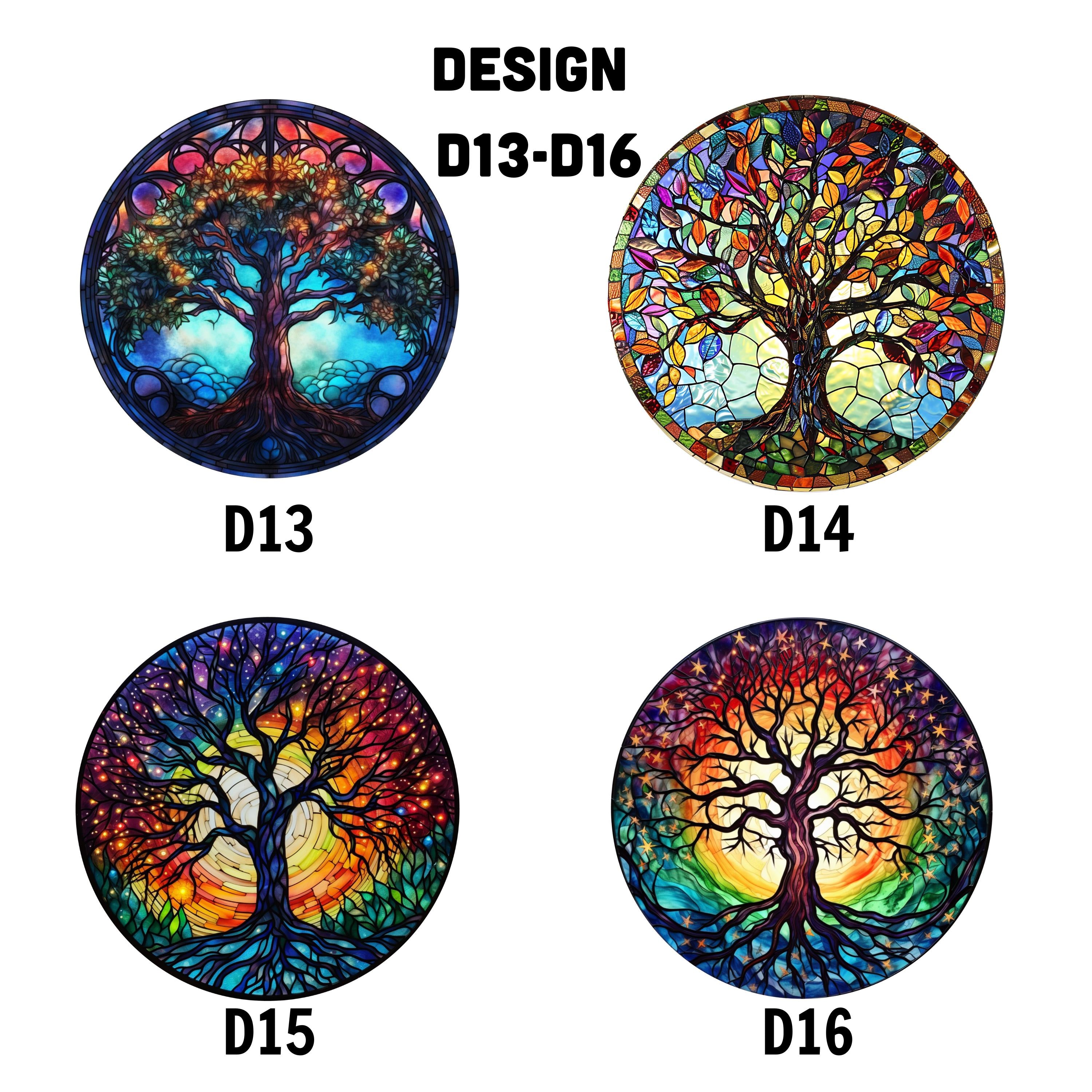Tree of Life Stained Glass Sun Catcher, Window Hanging Decoration, Artistic Gift for Home, Office, or Garden, Perfect for Any Occasion TS01