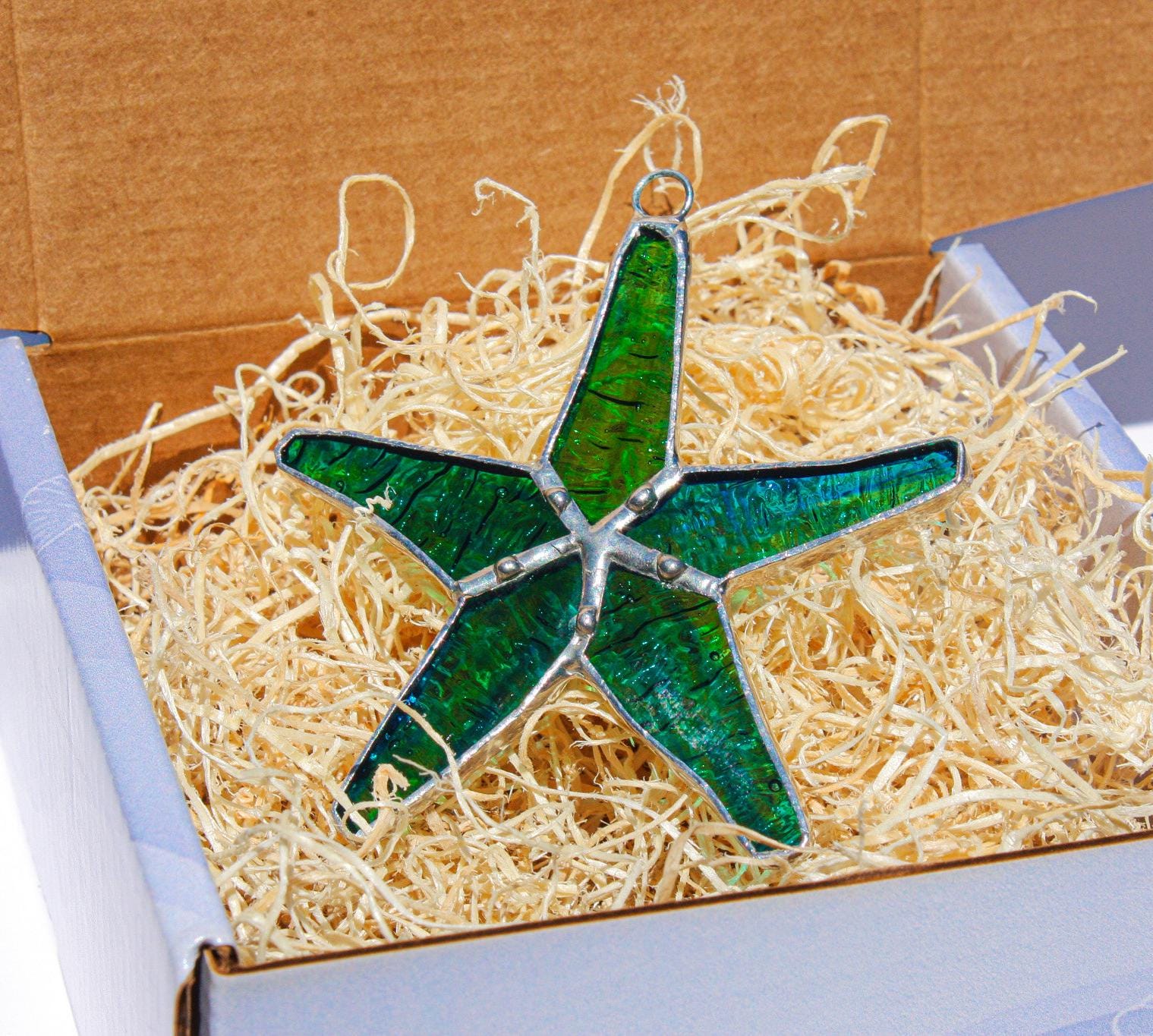 Starfish Stained Glass Window Hangings Beach Decor Coastal Stained Glass Ocean Suncatcher Gift For Mom