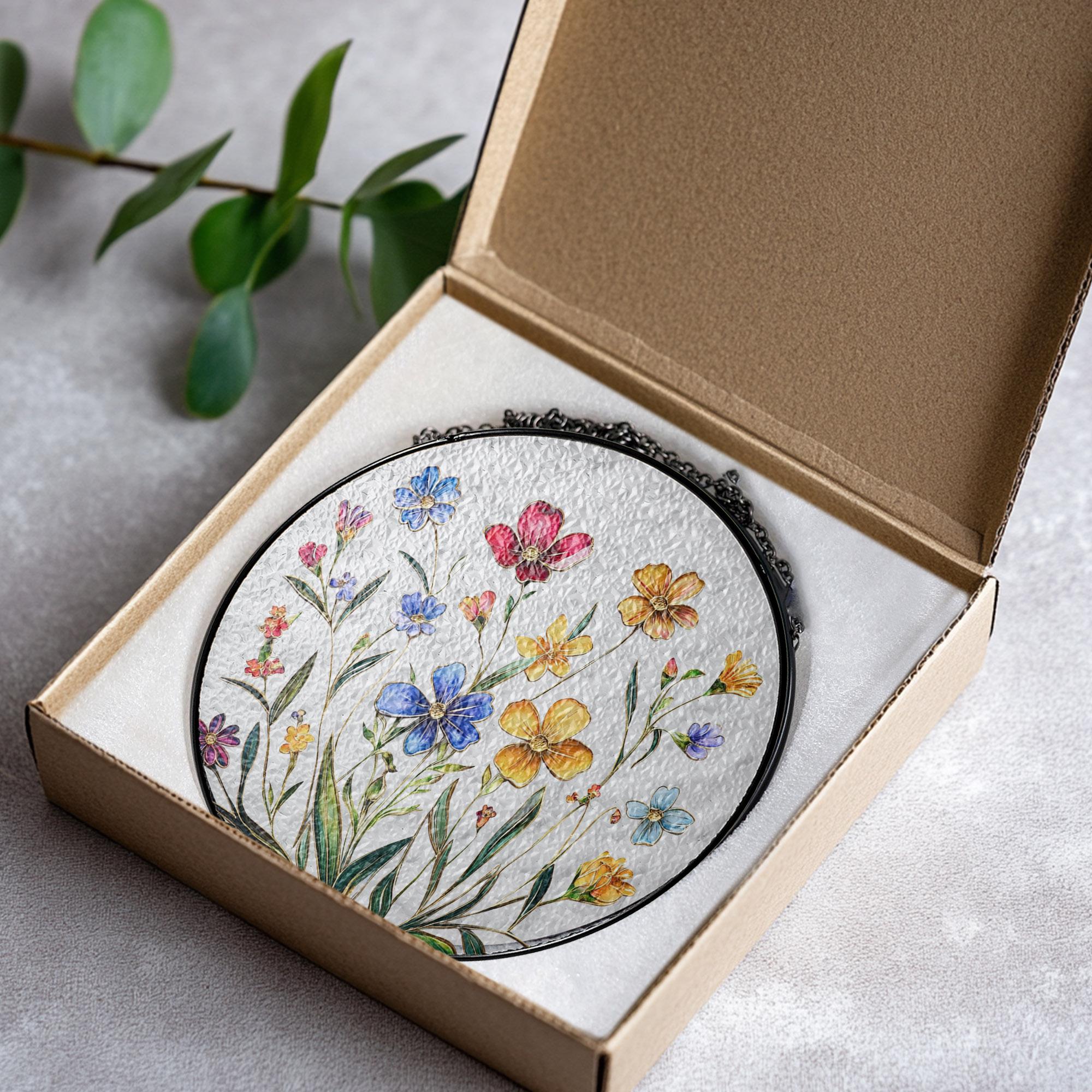 Wildflower Stained Glass Suncatcher, Wildflower Window Decor, Suncatcher, Florist Gift, Gift for Flower Lovers