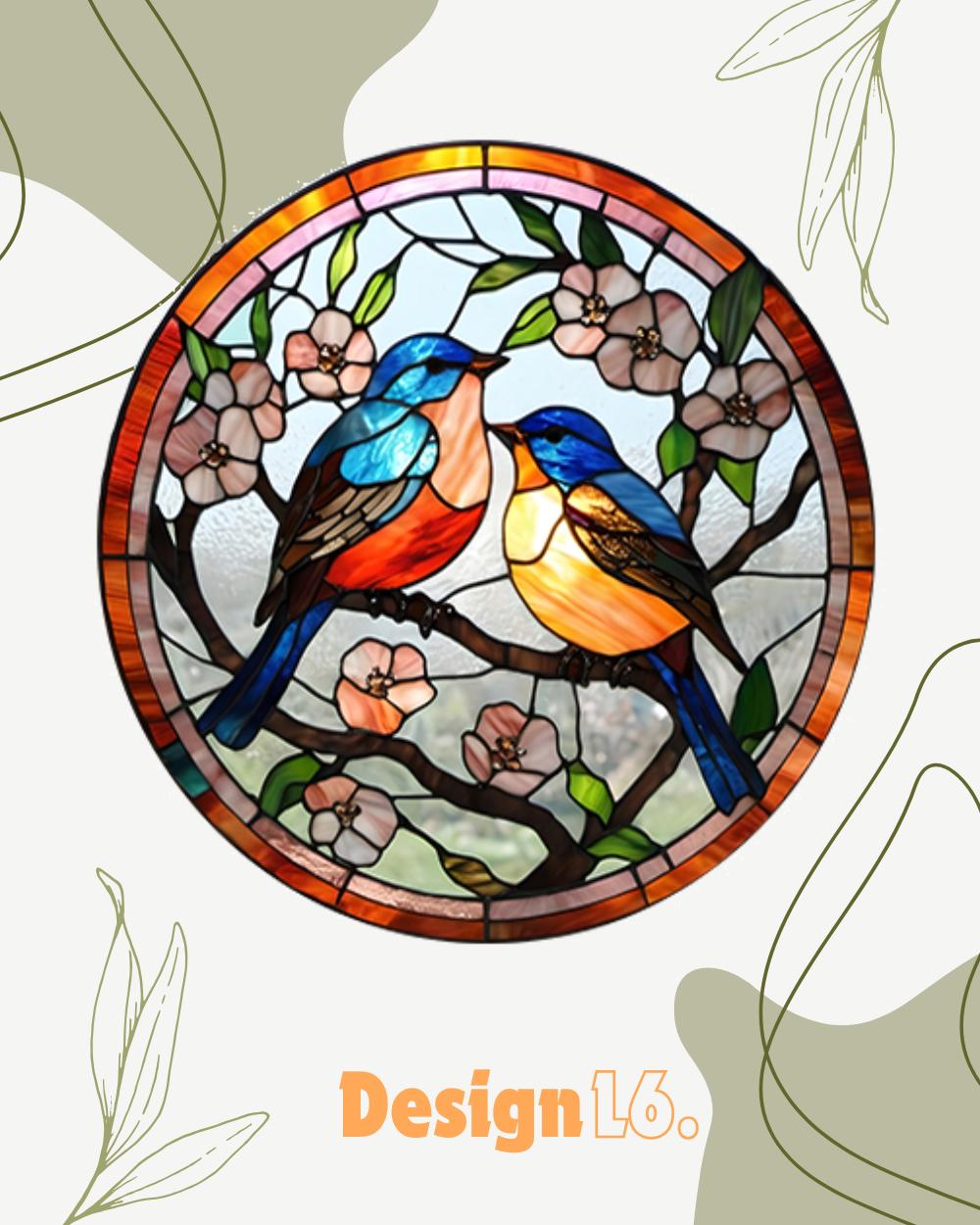 Cardinal Stained Glass Suncatchers For Window Hanging, 7.9 Inch  Window Hanging For Cardinal Bird Lover,  Home Decor, Christmas 0rnaments