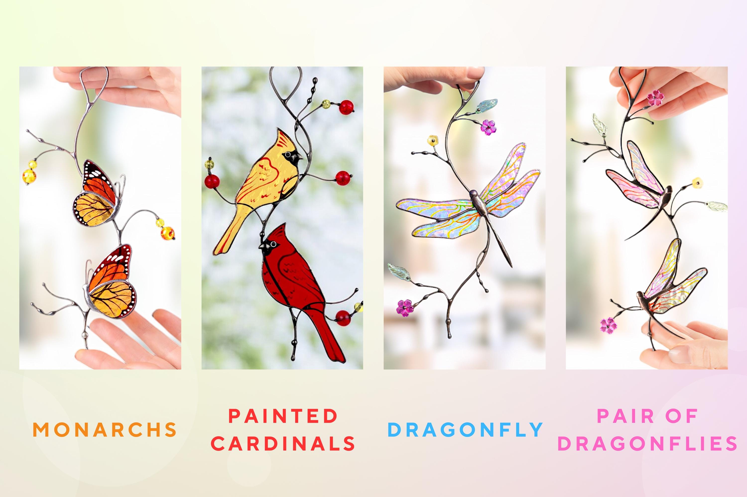 Goldfinch Stained Glass Bird Suncatcher, Anniversary Gift, Custom Stained Glass Window Hangings, Stained Glass Window Signs,Handmade Product